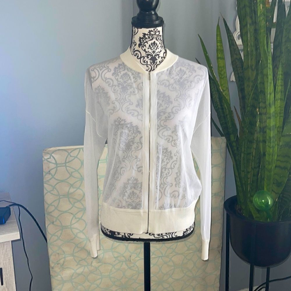 Lafayette 148 New York zippered sheer jacket